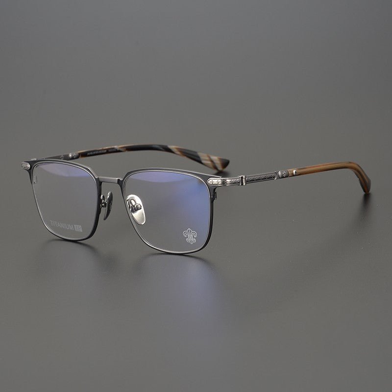Gothic - Inspired Full Rim Square Eyeglasses – Japanese Handcrafted Ultra - Light Titanium & Acetate Frame for Men & Women - HP eyeglasses