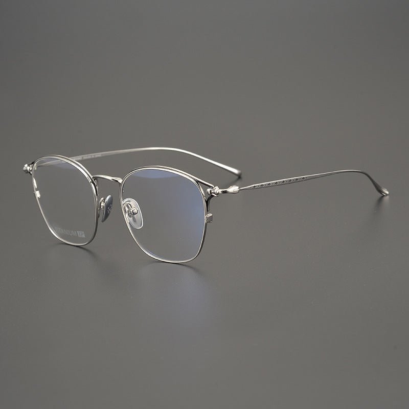 Gothic - Inspired Lightweight Titanium Full Rim Eyeglass Frame | Cross Engraving – Minimalist Luxury Design - HP eyeglasses