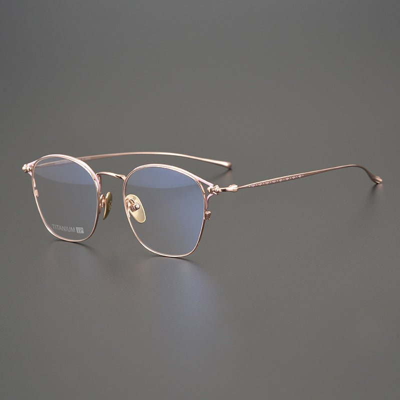 Gothic - Inspired Lightweight Titanium Full Rim Eyeglass Frame | Cross Engraving – Minimalist Luxury Design - HP eyeglasses