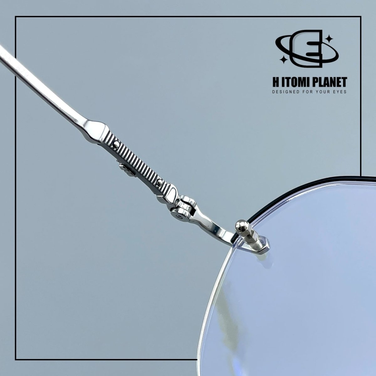 Gothic Old Money Half-Rim Titanium Glasses | Oversized Polygonal Double-Bridge Optical Frame EO-5022 - HP eyeglasses