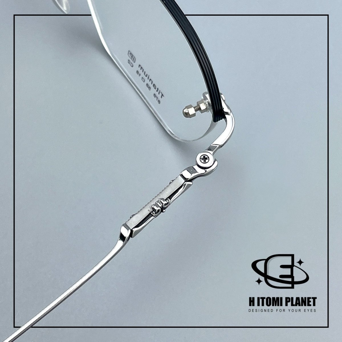 Gothic Old Money Half-Rim Titanium Glasses | Oversized Polygonal Double-Bridge Optical Frame EO-5022 - HP eyeglasses