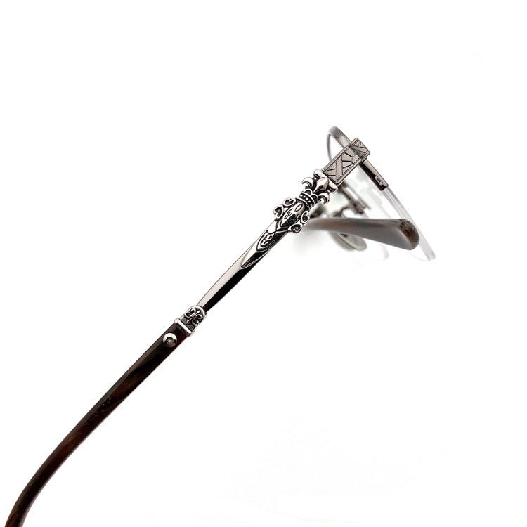 Gothic Titanium Semi-Rimless Square Glasses for Men & Women – CH8088 - HP eyeglasses