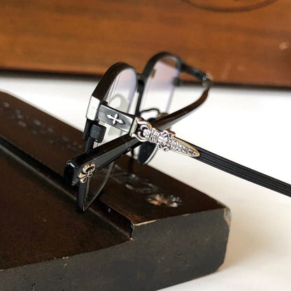 Gothic Titanium Square Eyeglasses for Men & Women – Designer Full-Rim Optical Frame CH8059 - HP eyeglasses