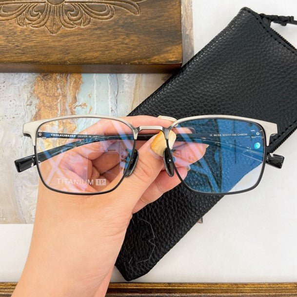 Gothic Titanium Square Eyeglasses for Men & Women – Designer Full-Rim Optical Frame CH8059 - HP eyeglasses