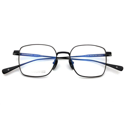 Gothic Titanium Square Glasses with Cross-Engraved Temples & Vintage Details – CH8018 - HP eyeglasses