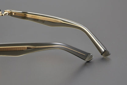 Handcrafted Japanese Browline Glasses – Premium Acetate & Titanium Semi - Round Frame with Reverse - R Hinge, High - Index Optical Eyeglasses for Men & Women - HP eyeglasses