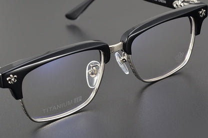Heavy Duty Titanium Browline Glasses for Men | Sculpted Full Rim Optical Frames | Prescription & Blue Light Ready Eyewear CH8206 - HP eyeglasses