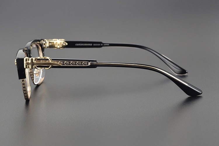 Heavy Duty Titanium Browline Glasses for Men | Sculpted Full Rim Optical Frames | Prescription & Blue Light Ready Eyewear CH8206 - HP eyeglasses