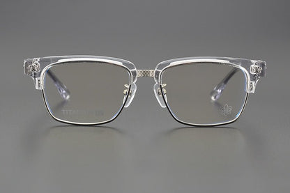 Heavy Duty Titanium Browline Glasses for Men | Sculpted Full Rim Optical Frames | Prescription & Blue Light Ready Eyewear CH8206 - HP eyeglasses