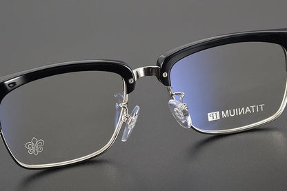 Heavy Duty Titanium Browline Glasses for Men | Sculpted Full Rim Optical Frames | Prescription & Blue Light Ready Eyewear CH8206 - HP eyeglasses
