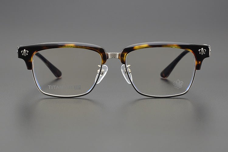 Heavy Duty Titanium Browline Glasses for Men | Sculpted Full Rim Optical Frames | Prescription & Blue Light Ready Eyewear CH8206 - HP eyeglasses