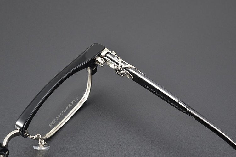 Heavy Duty Titanium Browline Glasses for Men | Sculpted Full Rim Optical Frames | Prescription & Blue Light Ready Eyewear CH8206 - HP eyeglasses