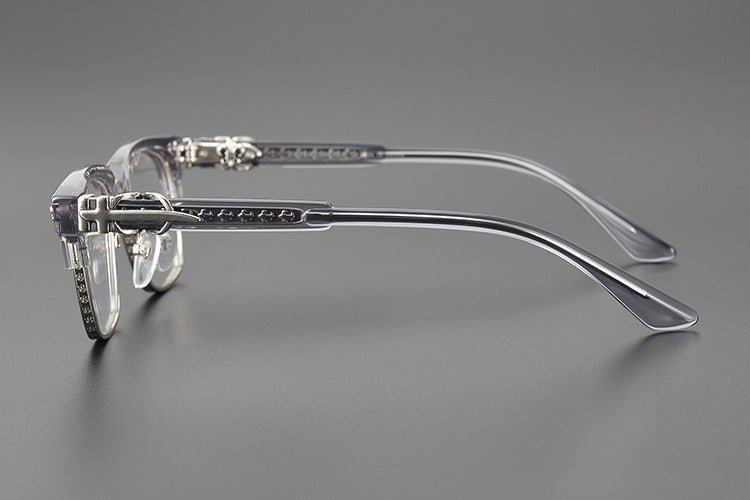 Heavy Duty Titanium Browline Glasses for Men | Sculpted Full Rim Optical Frames | Prescription & Blue Light Ready Eyewear CH8206 - HP eyeglasses