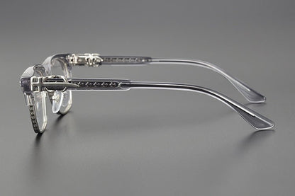 Heavy Duty Titanium Browline Glasses for Men | Sculpted Full Rim Optical Frames | Prescription & Blue Light Ready Eyewear CH8206 - HP eyeglasses