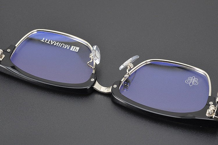 Heavy Duty Titanium Browline Glasses for Men | Sculpted Full Rim Optical Frames | Prescription & Blue Light Ready Eyewear CH8206 - HP eyeglasses