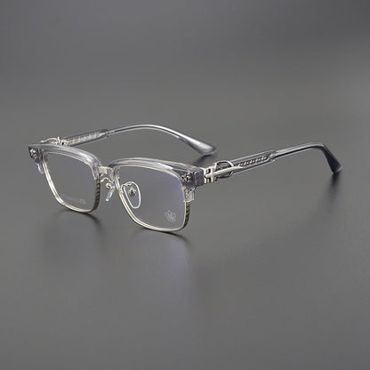 Heavy Duty Titanium Browline Glasses for Men | Sculpted Full Rim Optical Frames | Prescription & Blue Light Ready Eyewear CH8206 - HP eyeglasses