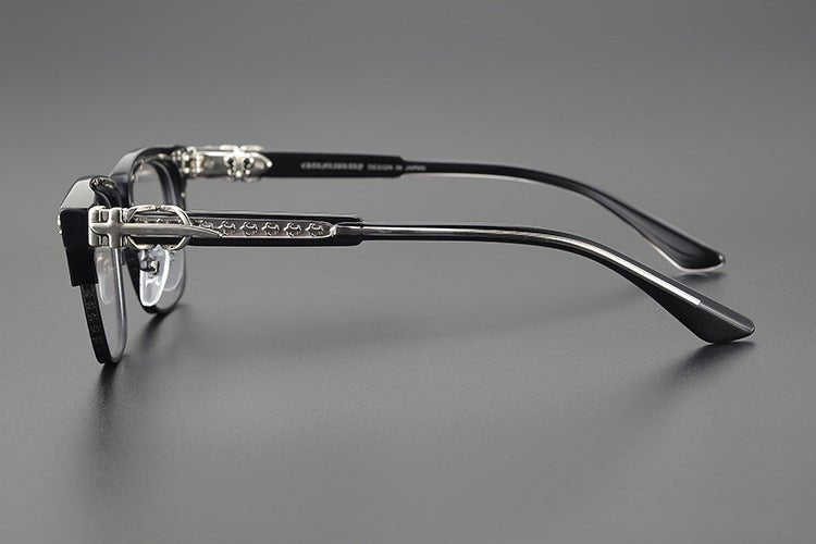 Heavy Duty Titanium Browline Glasses for Men | Sculpted Full Rim Optical Frames | Prescription & Blue Light Ready Eyewear CH8206 - HP eyeglasses