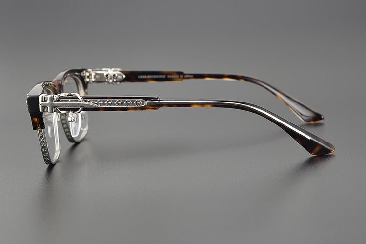 Heavy Duty Titanium Browline Glasses for Men | Sculpted Full Rim Optical Frames | Prescription & Blue Light Ready Eyewear CH8206 - HP eyeglasses