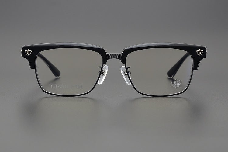 Heavy Duty Titanium Browline Glasses for Men | Sculpted Full Rim Optical Frames | Prescription & Blue Light Ready Eyewear CH8206 - HP eyeglasses