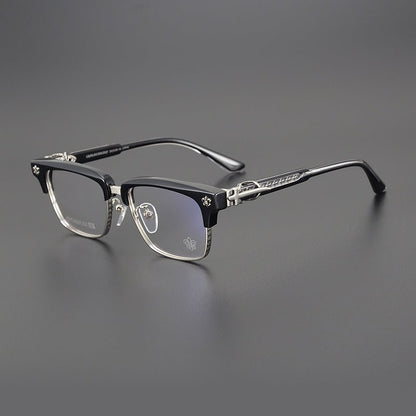 Heavy Duty Titanium Browline Glasses for Men | Sculpted Full Rim Optical Frames | Prescription & Blue Light Ready Eyewear CH8206 - HP eyeglasses