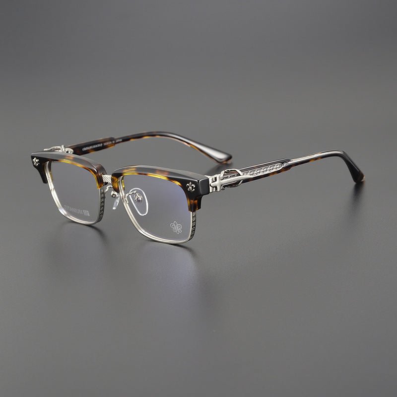 Heavy Duty Titanium Browline Glasses for Men | Sculpted Full Rim Optical Frames | Prescription & Blue Light Ready Eyewear CH8206 - HP eyeglasses