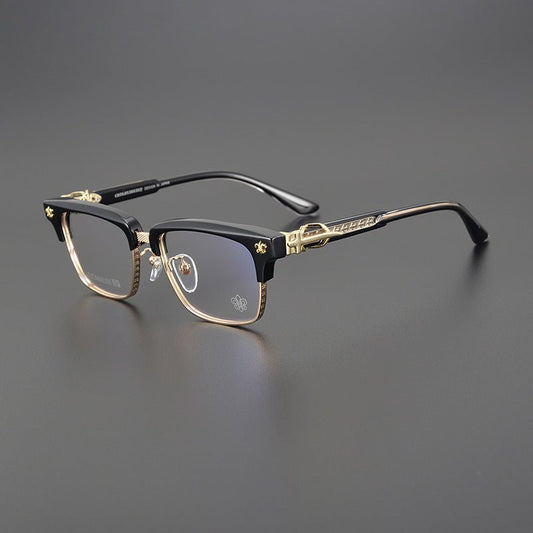 Heavy Duty Titanium Browline Glasses for Men | Sculpted Full Rim Optical Frames | Prescription & Blue Light Ready Eyewear CH8206 - HP eyeglasses