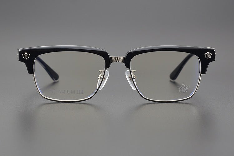 Heavy Duty Titanium Browline Glasses for Men | Sculpted Full Rim Optical Frames | Prescription & Blue Light Ready Eyewear CH8206 - HP eyeglasses