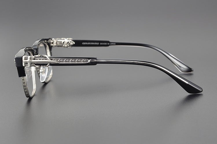 Heavy Duty Titanium Browline Glasses for Men | Sculpted Full Rim Optical Frames | Prescription & Blue Light Ready Eyewear CH8206 - HP eyeglasses