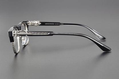 Heavy Duty Titanium Browline Glasses for Men | Sculpted Full Rim Optical Frames | Prescription & Blue Light Ready Eyewear CH8206 - HP eyeglasses