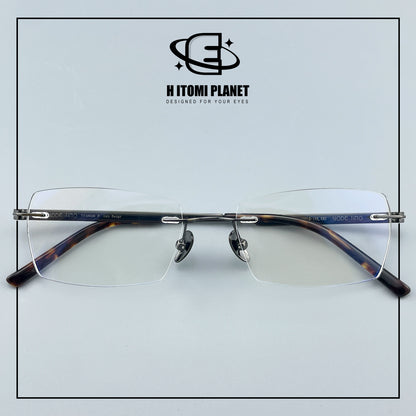 Pure Titanium Rimless Glasses for Men & Women | Ultra-Light Business Prescription Eyeglasses EO-6001