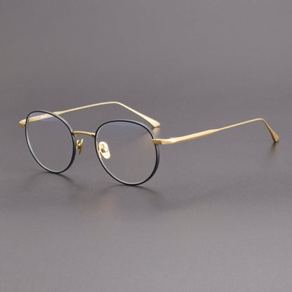 Japanese Designer Round Titanium Glasses | Vintage 48mm Lightweight Prescription Eyeglasses for Men & Women ZY-WRICHT - HP eyeglasses