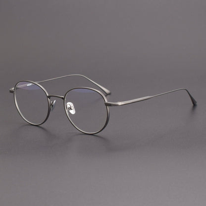 Japanese Designer Round Titanium Glasses | Vintage 48mm Lightweight Prescription Eyeglasses for Men & Women ZY-WRICHT - HP eyeglasses