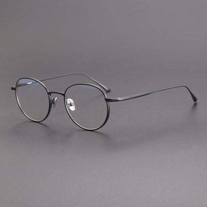 Japanese Designer Round Titanium Glasses | Vintage 48mm Lightweight Prescription Eyeglasses for Men & Women ZY-WRICHT - HP eyeglasses