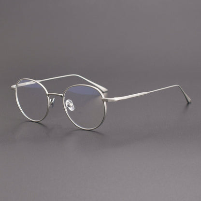 Japanese Designer Round Titanium Glasses | Vintage 48mm Lightweight Prescription Eyeglasses for Men & Women ZY-WRICHT - HP eyeglasses