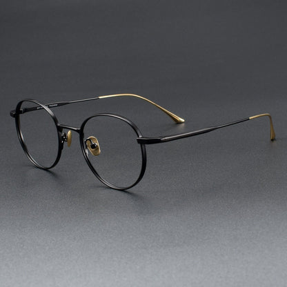 Japanese Designer Round Titanium Glasses | Vintage 48mm Lightweight Prescription Eyeglasses for Men & Women ZY-WRICHT - HP eyeglasses