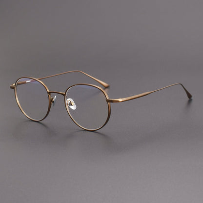 Japanese Designer Round Titanium Glasses | Vintage 48mm Lightweight Prescription Eyeglasses for Men & Women ZY-WRICHT - HP eyeglasses