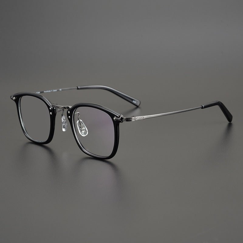 Japanese Designer Small Square Acetate Eyeglasses with Titanium Hinges | Vintage Full Rim Optical Frame EO-806 - HP eyeglasses