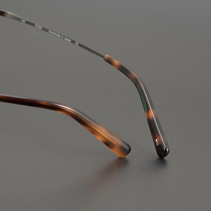 Japanese Designer Small Square Acetate Eyeglasses with Titanium Hinges | Vintage Full Rim Optical Frame EO-806 - HP eyeglasses