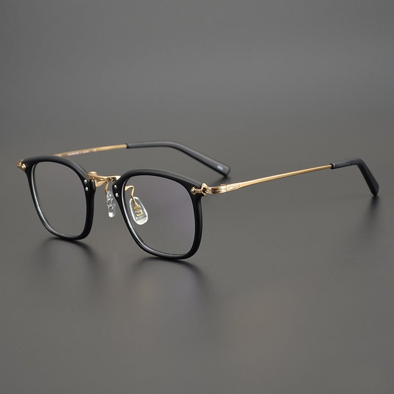 Japanese Designer Small Square Acetate Eyeglasses with Titanium Hinges | Vintage Full Rim Optical Frame EO-806 - HP eyeglasses