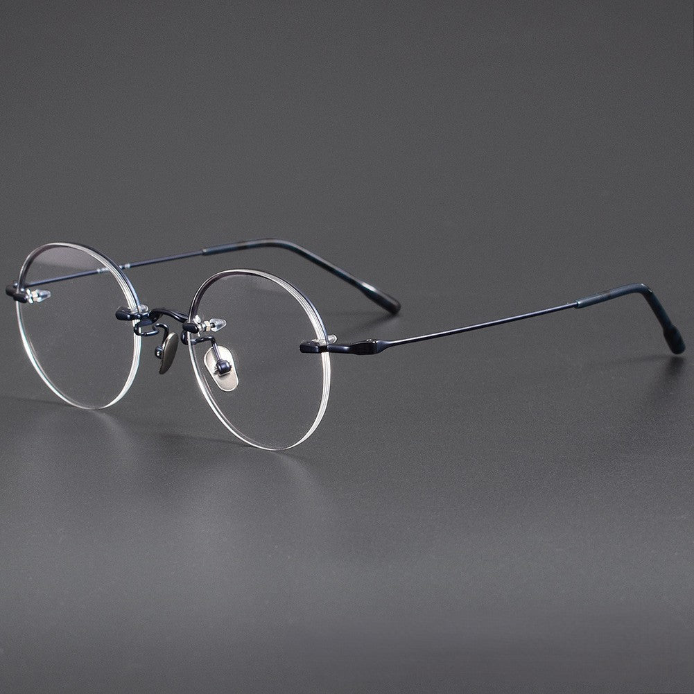 Japanese Style Round Rimless Glasses | Pure Titanium Designer Optical Frame for Small Faces 80876 - HP eyeglasses