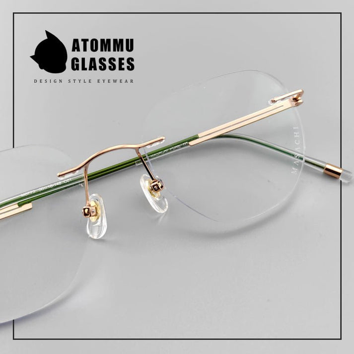 Japanese Titanium Rimless Eyeglasses | Gold Rimless Glasses for Women ...