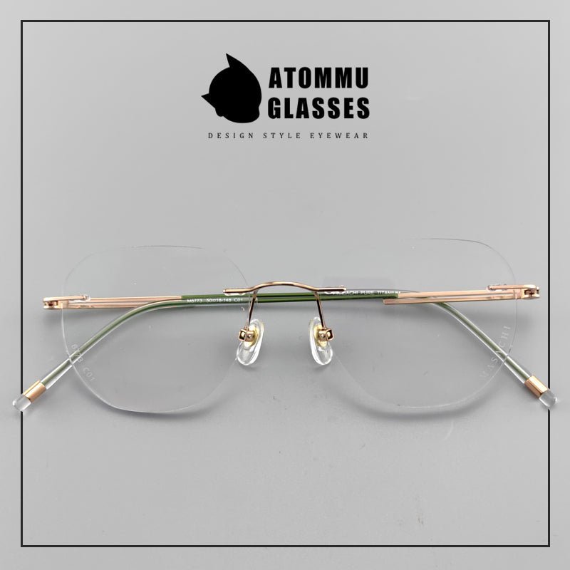 japanese goggles Japanese Titanium Rimless Eyeglasses