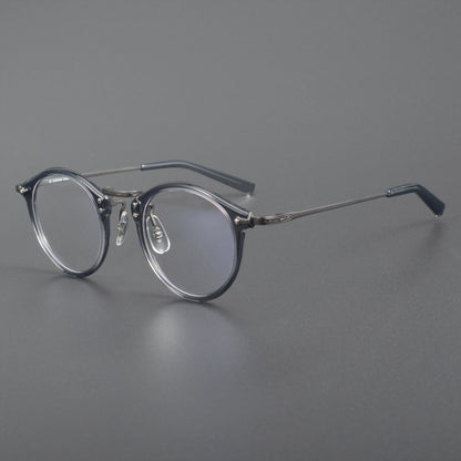 Japanese Vintage Round Glasses | Handmade Acetate & Pure Titanium Lightweight Prescription Eyewear 805 - HP eyeglasses