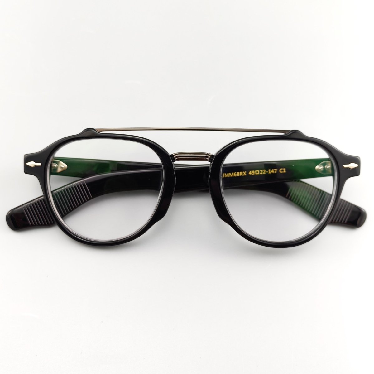 JMM Double Bridge Thick Acetate Eyeglass Frame | Unisex Aviator Blue Light Blocking Glasses for High Prescription - HP eyeglasses