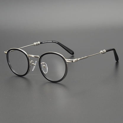 JUCIFER Chrome Hearts - Inspired Vintage Round Glasses – Japanese Gothic Eyewear with Premium Titanium Frame - HP eyeglasses