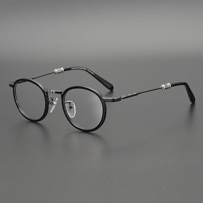 JUCIFER Chrome Hearts - Inspired Vintage Round Glasses – Japanese Gothic Eyewear with Premium Titanium Frame - HP eyeglasses