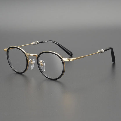 JUCIFER Chrome Hearts - Inspired Vintage Round Glasses – Japanese Gothic Eyewear with Premium Titanium Frame - HP eyeglasses