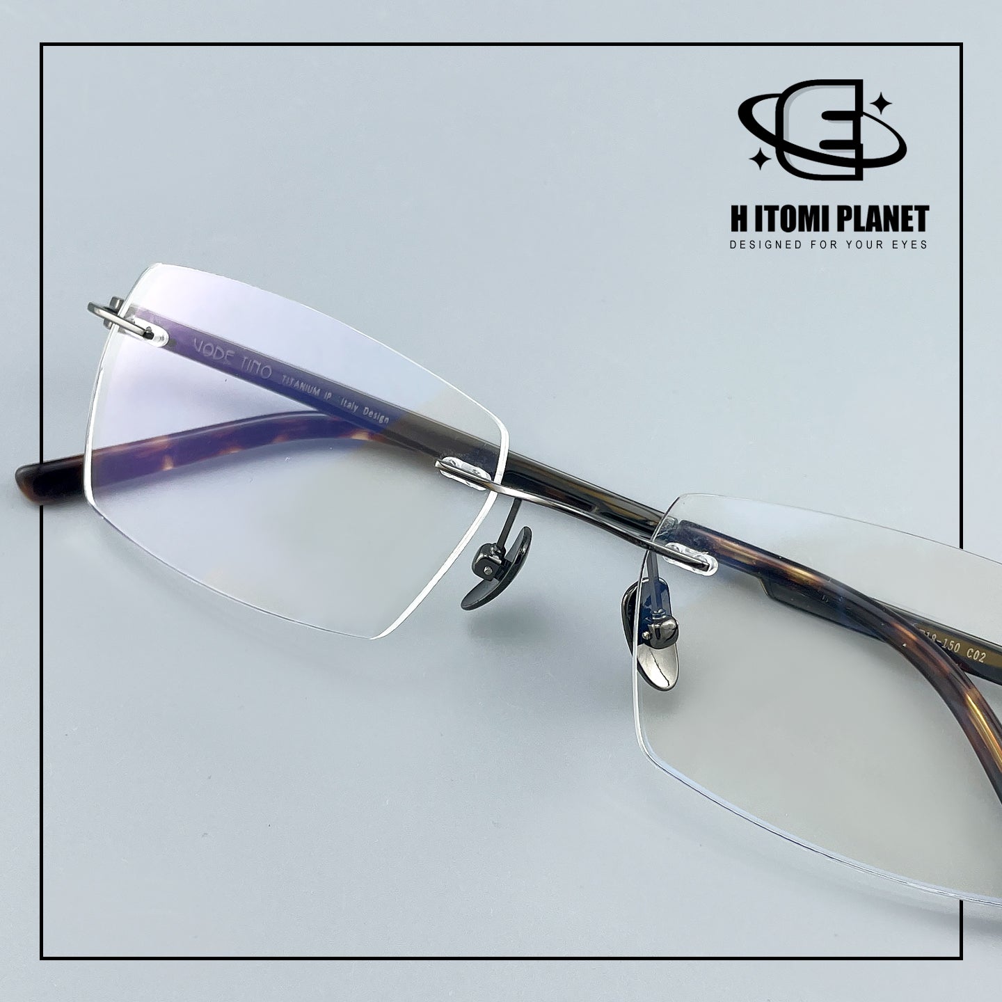 Pure Titanium Rimless Glasses for Men & Women | Ultra-Light Business Prescription Eyeglasses EO-6001