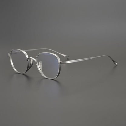 KameManNen Style 114 Pure Titanium Rectangular Eyeglass Frame | Lightweight Full Rim Glasses for High Prescription & Daily Wear - HP eyeglasses