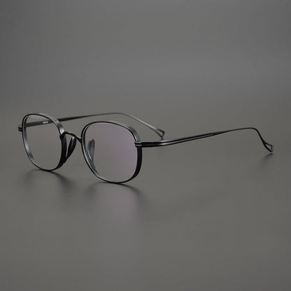 KameManNen Style 114 Pure Titanium Rectangular Eyeglass Frame | Lightweight Full Rim Glasses for High Prescription & Daily Wear - HP eyeglasses
